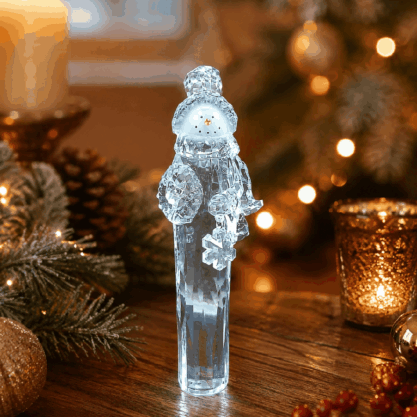 Figura navideña iluminada transparente de acrílico – 39 cm