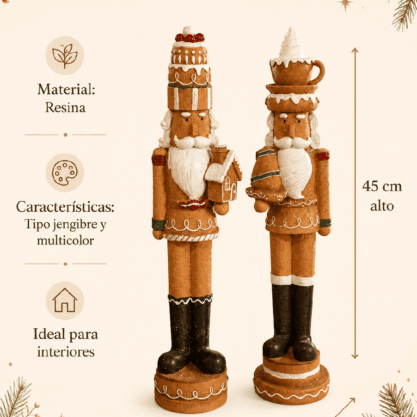 Set de 2 cascanueces de jengibre en resina – 45 cm