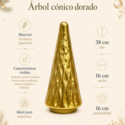 Cono de cristal verde oliva – 29 cm