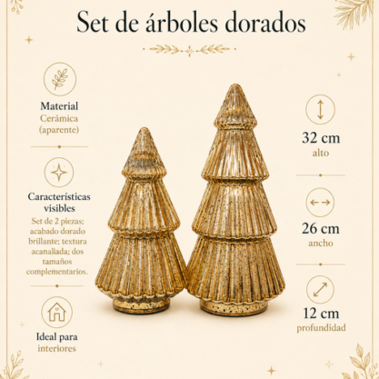 Árbol de cristal acanalado grande – 55 cm