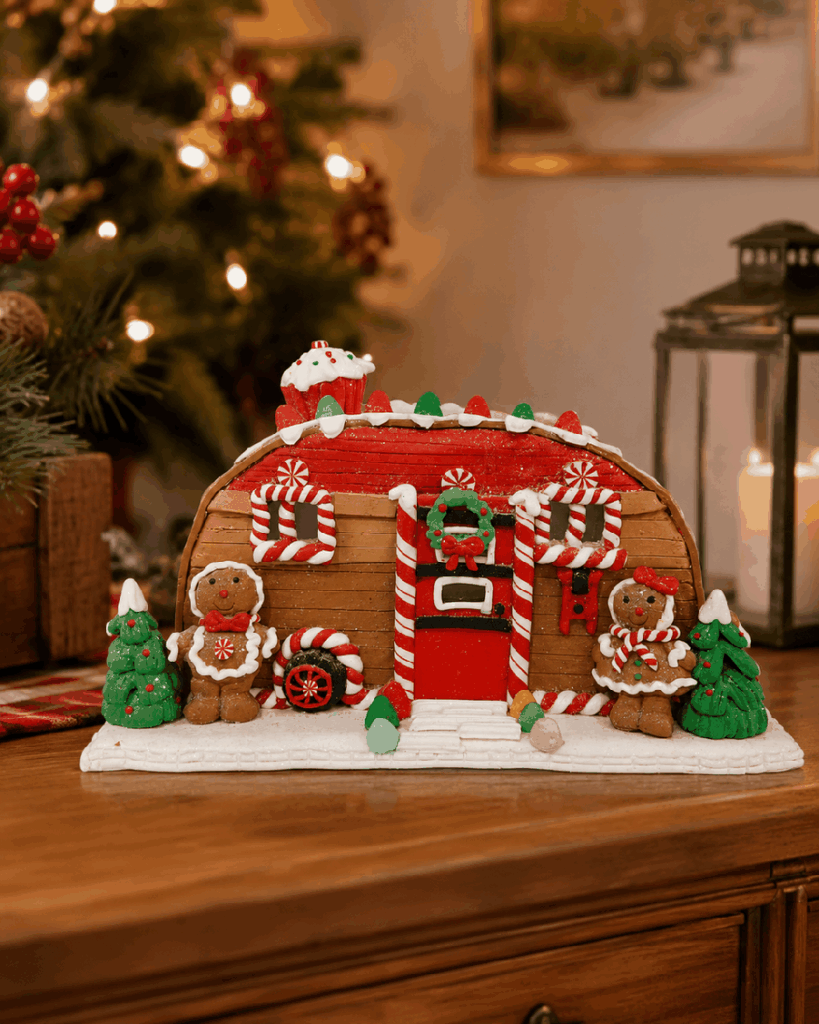 Casa de jengibre multicolor en resina – 17 cm