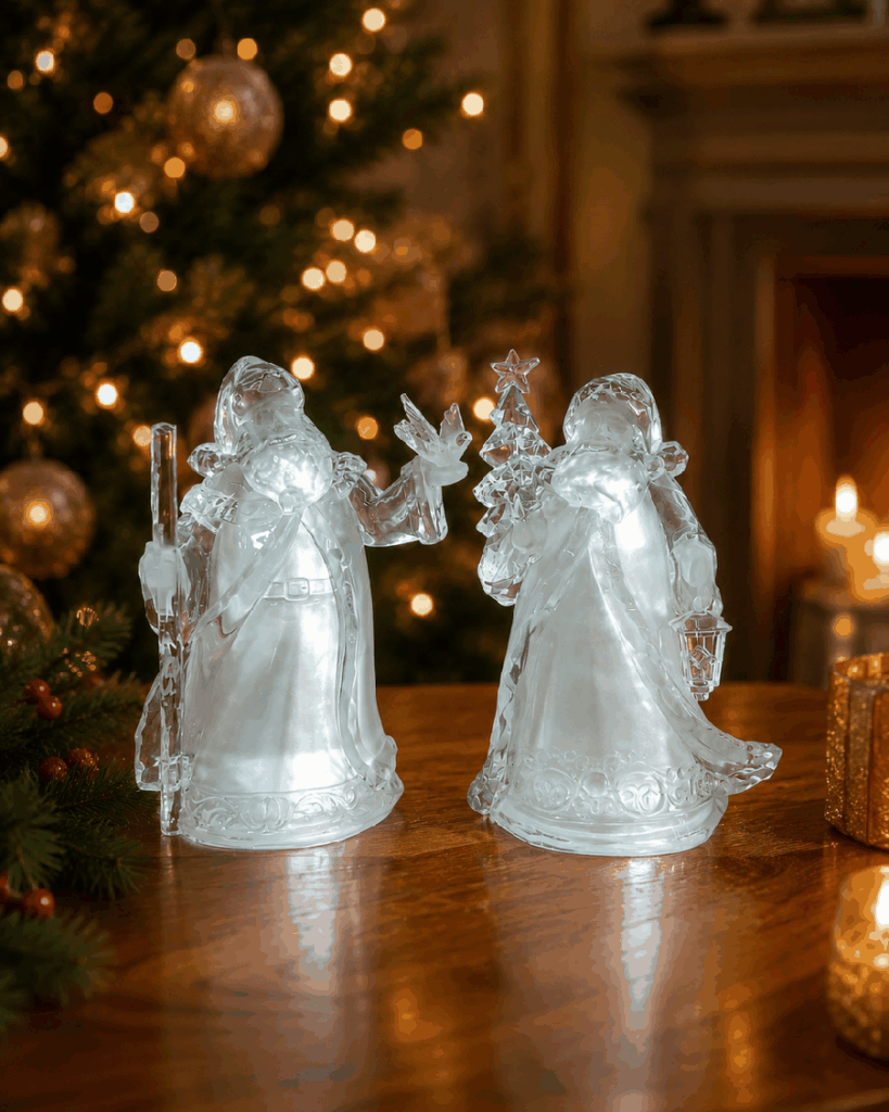 Set de figuras navideñas iluminadas de acrílico – 18 cm