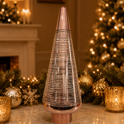 Árbol cónico de cristal rose gold – 43 cm