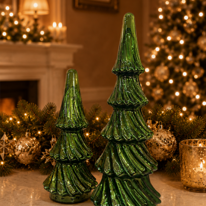 Árbol de cristal verde grande – 53 cm