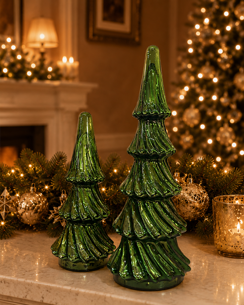 Árbol de cristal verde grande – 53 cm