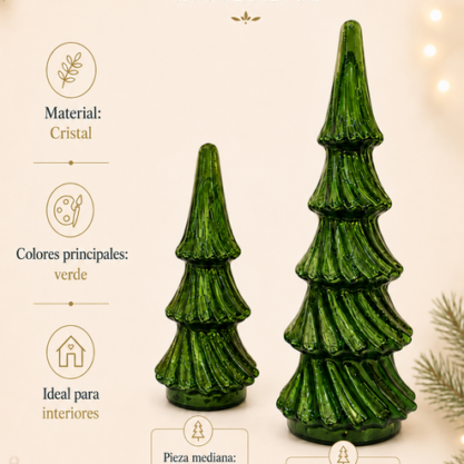Árbol de cristal verde grande – 53 cm