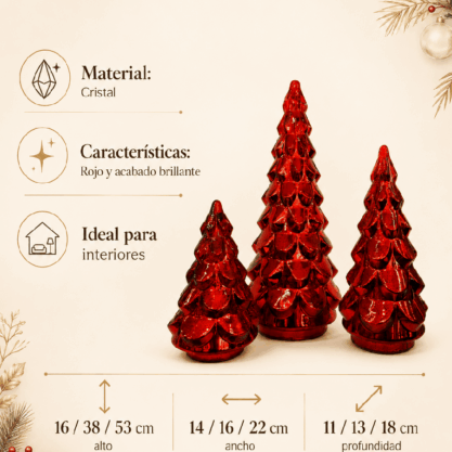 Árbol decorativo de metal dorado y cristal cortado – 88 cm