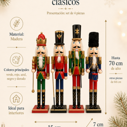 Cascanueces clásico rojo y azul – 60 cm