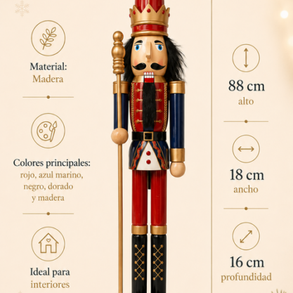 Cascanueces gigante rey rojo y azul – 88 cm