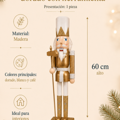 Cascanueces dorado con herramienta – 60 cm