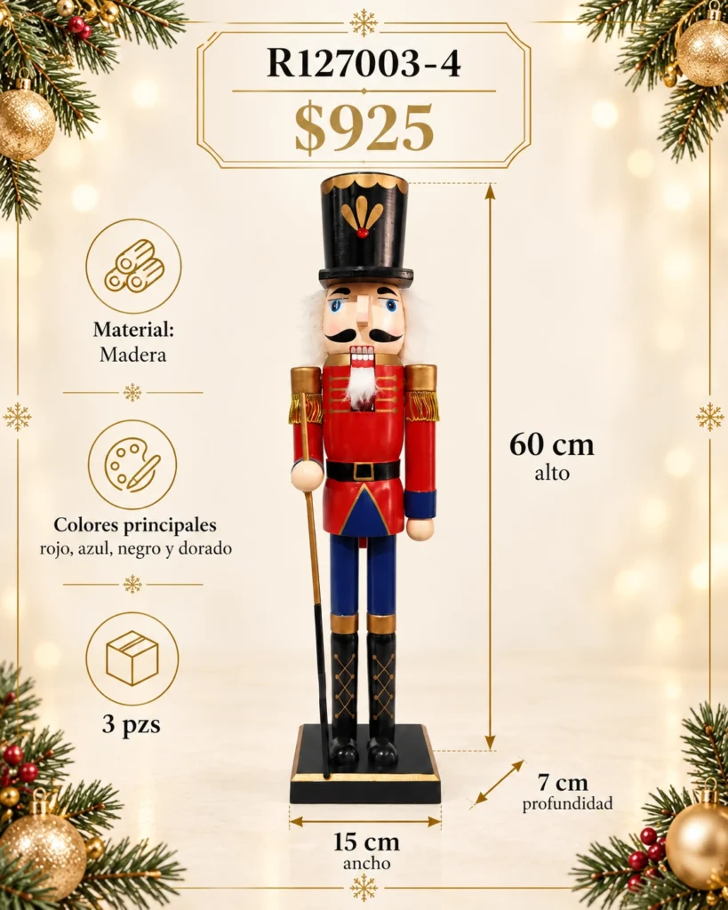 Cascanueces clásico azul y rojo– 60 cm